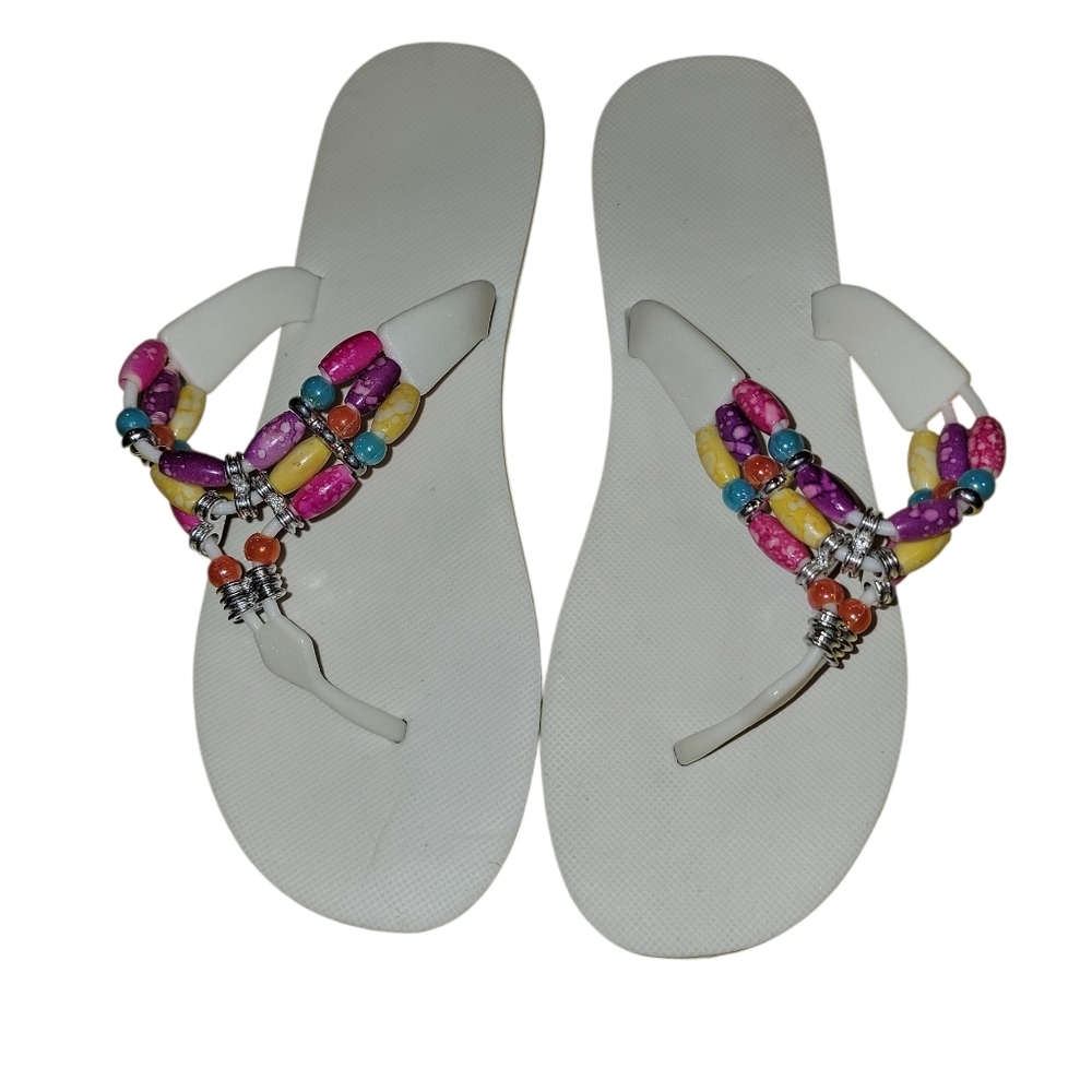 Colorful Beaded Women's Sandals Size Small 6-7